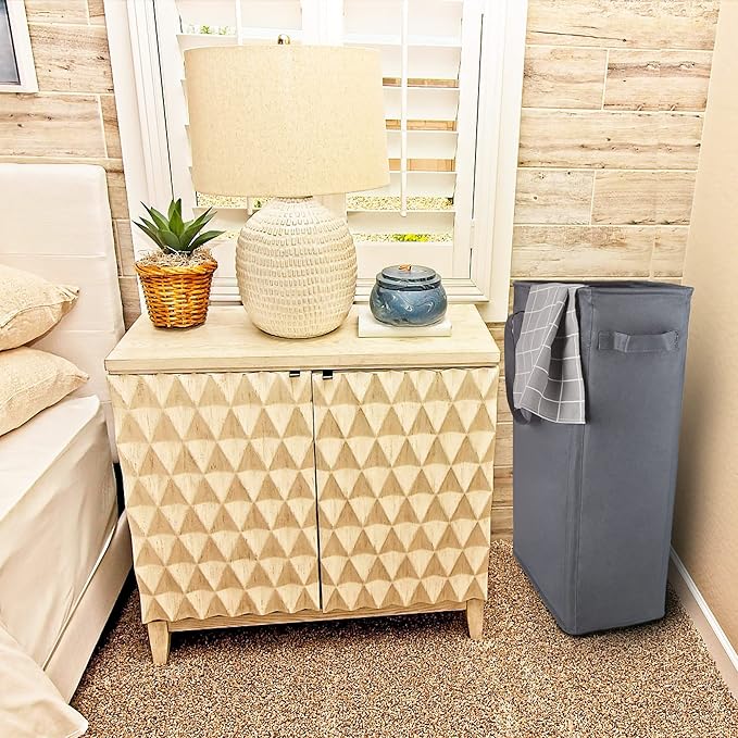 Odonata Slim Laundry Hamper Handles Collapsible Laundry Basket Thin Dirty