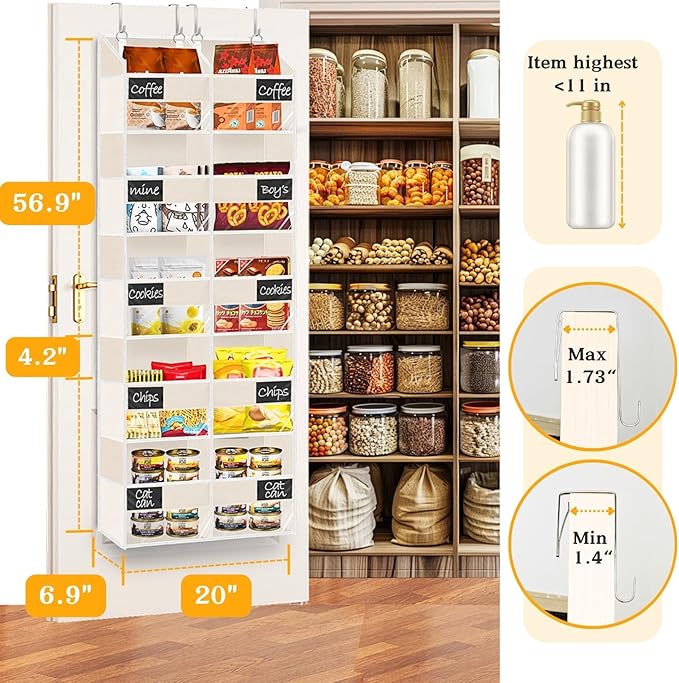 Over the Door Organizer, 5-Tier Extra Large Storage
