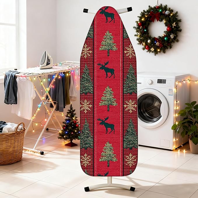 Nuxovilar Ironing Board Covers Winter Moose and Tree Pattern Polyester 15x54