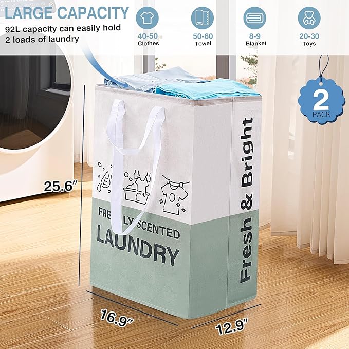 ELONG HOME Laundry Baskets, 92L Freestanding Laundry Basket
