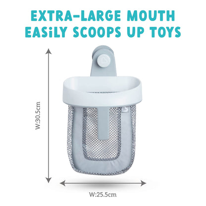 Munchkin Super Scoop Baby Bath Toy Storage Basket & Net | Removable Wall Hanging Bath Tidy | Baby Bath Caddy & Bath Organiser Rack | Shower Bath Toy Holder | Bathroom Toy Net with Suction Cup & Handle