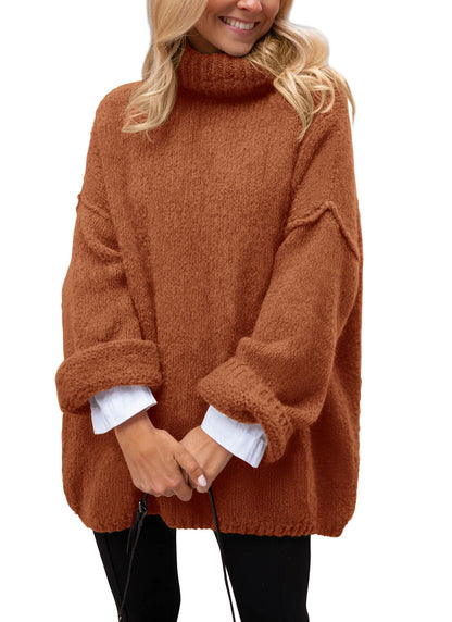 PRETTYGARDEN Oversized Sweaters for Women 2025 Chunky Turtleneck Sweater Fall Clothes Long Sleeve Tops Winter Clothing