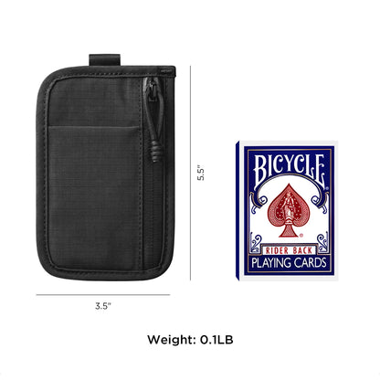 ALPAKA Stash Pouch, Slim EDC Pouch & Pocket Organizer for Everyday Carry, Mens Small Wallet with Dual YKK Zip Compartments, Card Slot & HUB Webbing Loop, Black Axoflux 210D