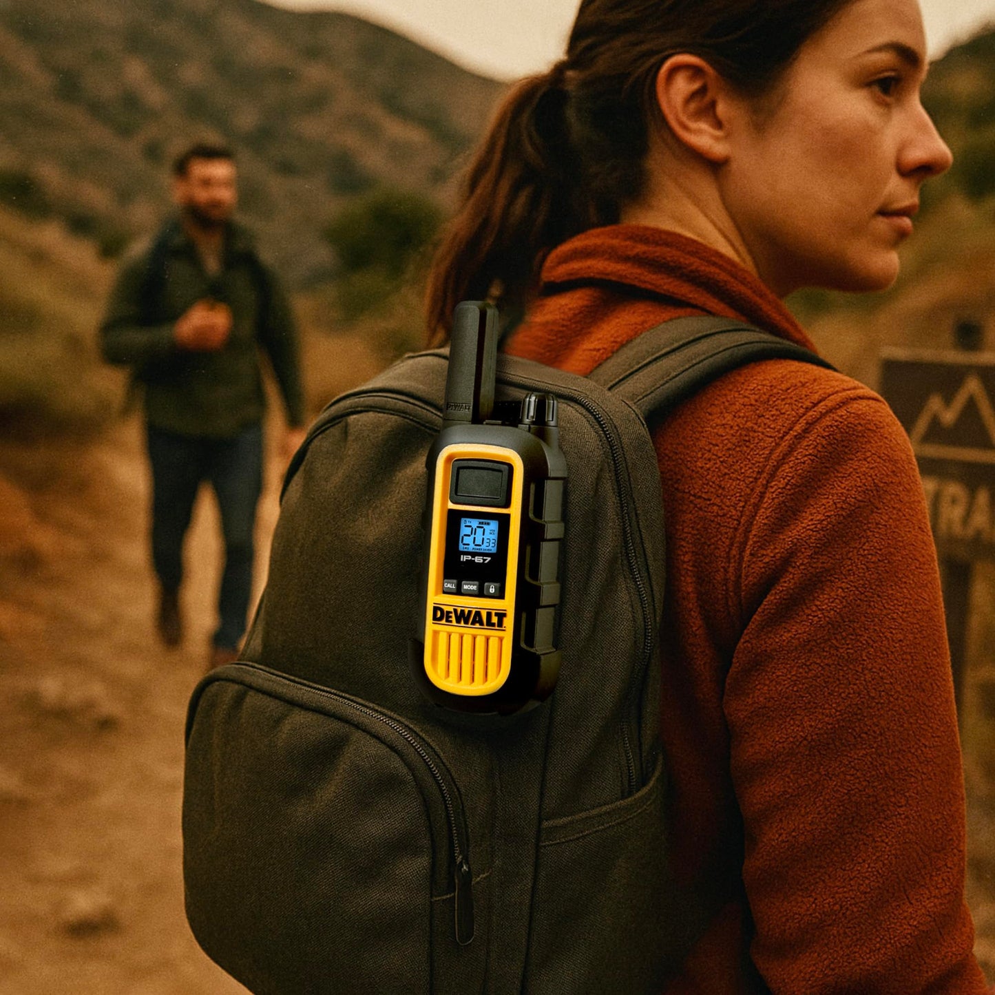 DEWALT DXFRS800 FRS Walkie Talkies Long Range 2 Way Radio, 2 Watt, Waterproof & Rechargeable, 2 Pack