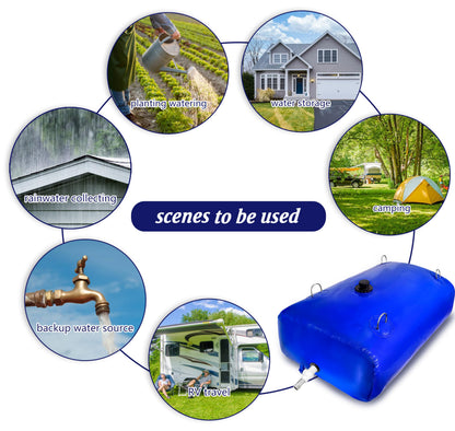 BEXRUO 3785 L/1000 Gallon Water Bladder Tank, Blue Portable RV Water Tank, Large Capacity Water Storage Bladder for Camping, Garden, Emergency, Outdoor Sports