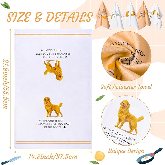 R HORSE Golden Retriever Kitchen Dish Towels