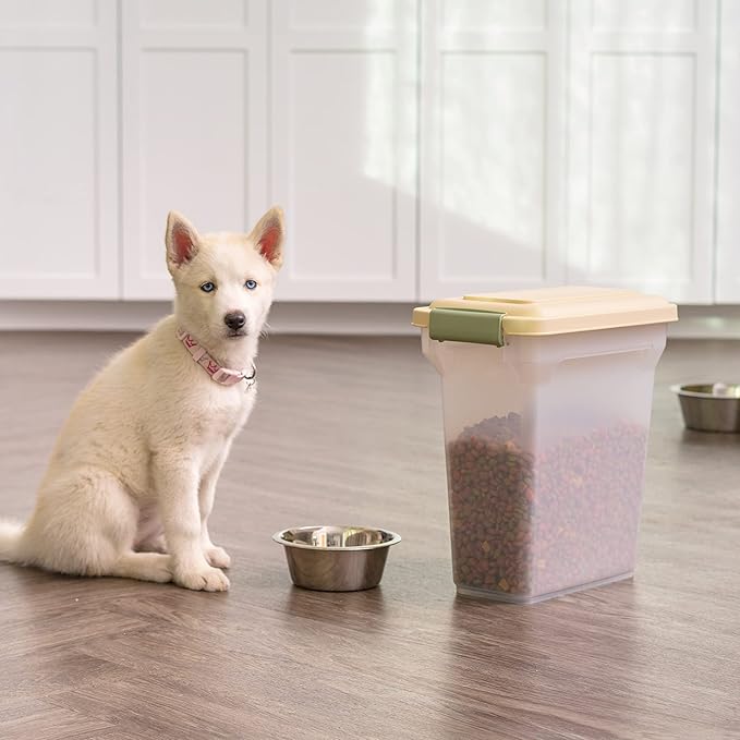 IRIS USA Dog Food Storage Container, Airtight Lid, Versatile Pet Food Bin