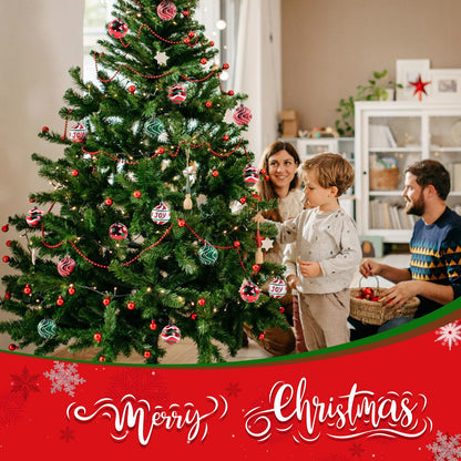 30PCS Christmas Ball Ornaments, 2.36" Red Green White Christmas Balls, Shatterproof Xmas Balls Decoration for Christma Tree, Painting & Glittering Hanging Ball for Party Event