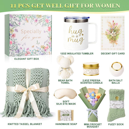 Self Care Gifts for Women, Spa Care Package, Mother's Day and Easter Gifts Friendship Box of Sunshine for Mom Sister Wife, Get Well Soon & Birthday Present, Self Care Basket for Women Recovery