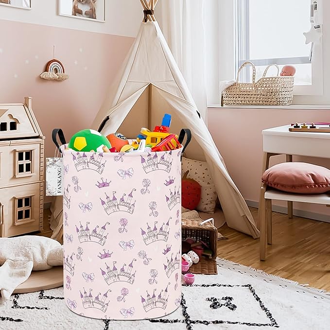 FANKANG Storage Basket, Nursery Hamper Canvas Laundry Basket Foldable