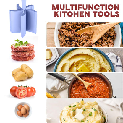 Meat Chopper, Hamburger Grinder, Premium Heat Resistant Smasher for Ground Beef, Burger Grinder Nylon Potato Mix Tool, Meat & Poultry Tenderizers-Black
