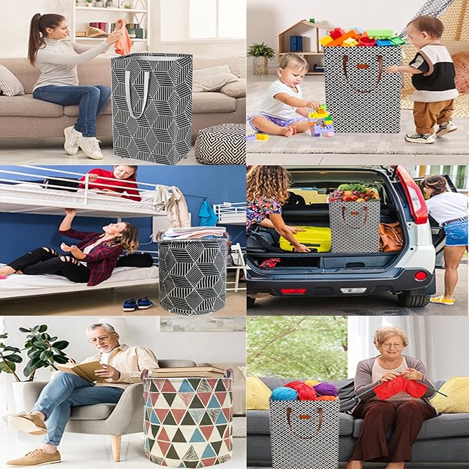 Waterproof Laundry Hamper 75L Collapsible Laundry Basket Extended Cotton Handle