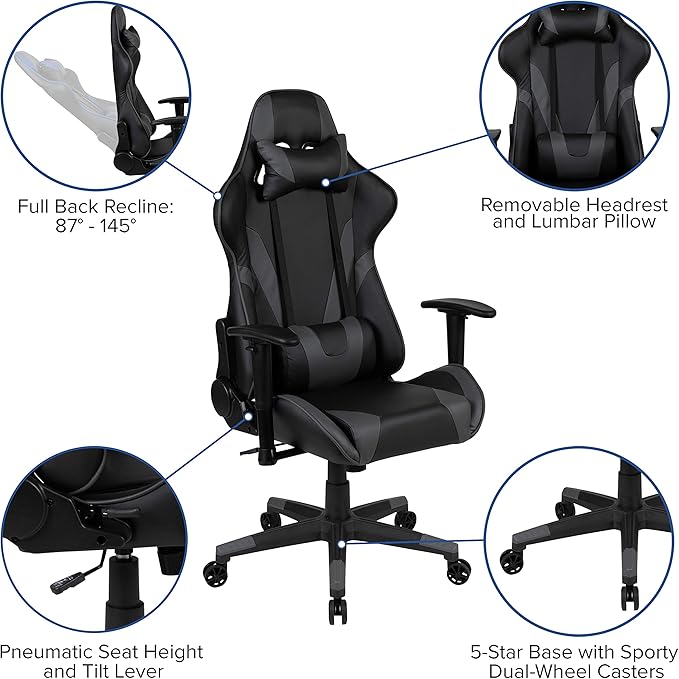 Flash Furniture X20 Gaming Chair Racing Office Ergonomic Computer PC Adjustable