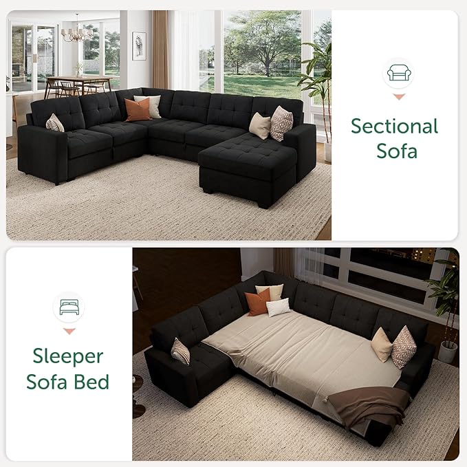 HONBAY Sectional Sleeper Sofa