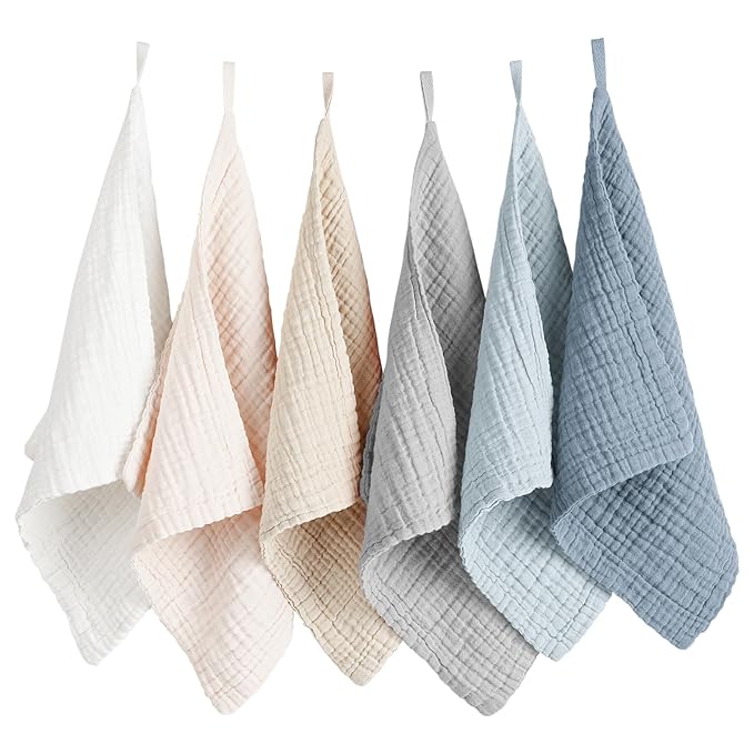 Konssy 6 Pack Face Cloths, Soft Wash Cloth