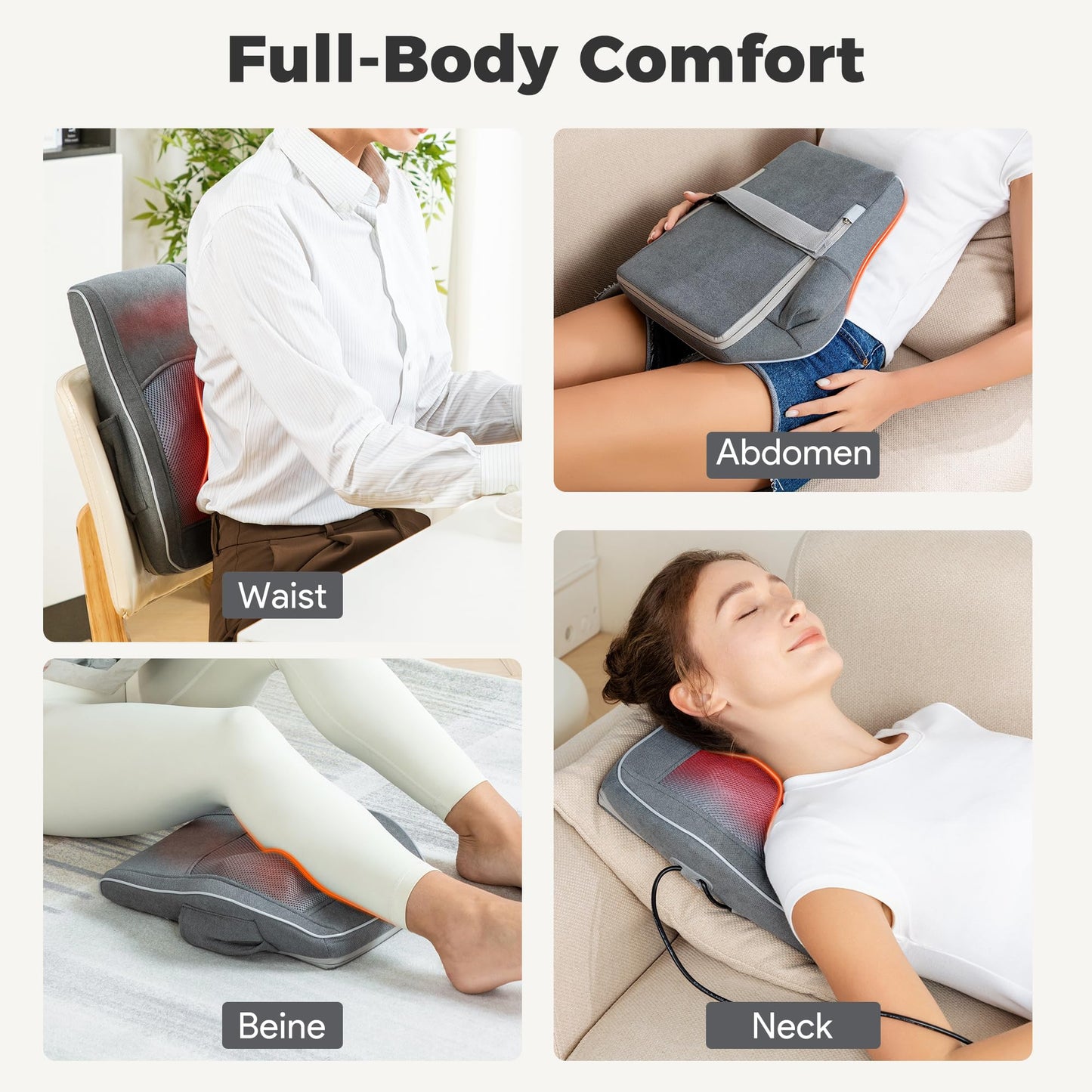 Neck and Back Massager for Pain Relief Deep Tissue with Heat, Shiatsu Shoulder Massager with Bi-Directional Rotating Head for Neck, Back, Shoulders, and Legs