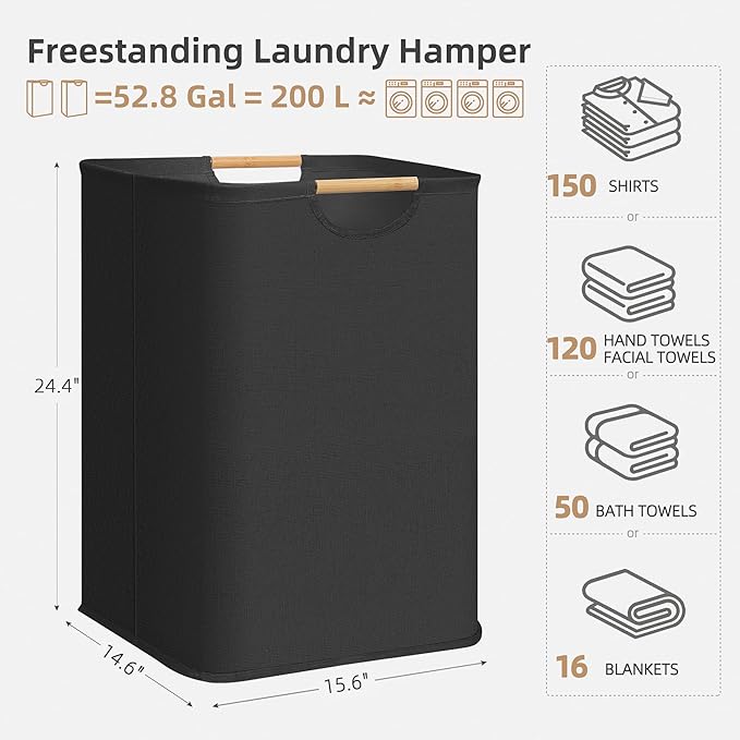 STORAGE MANIAC 2-Pack Large Laundry Hamper, 100L Collapsible Laundry Basket