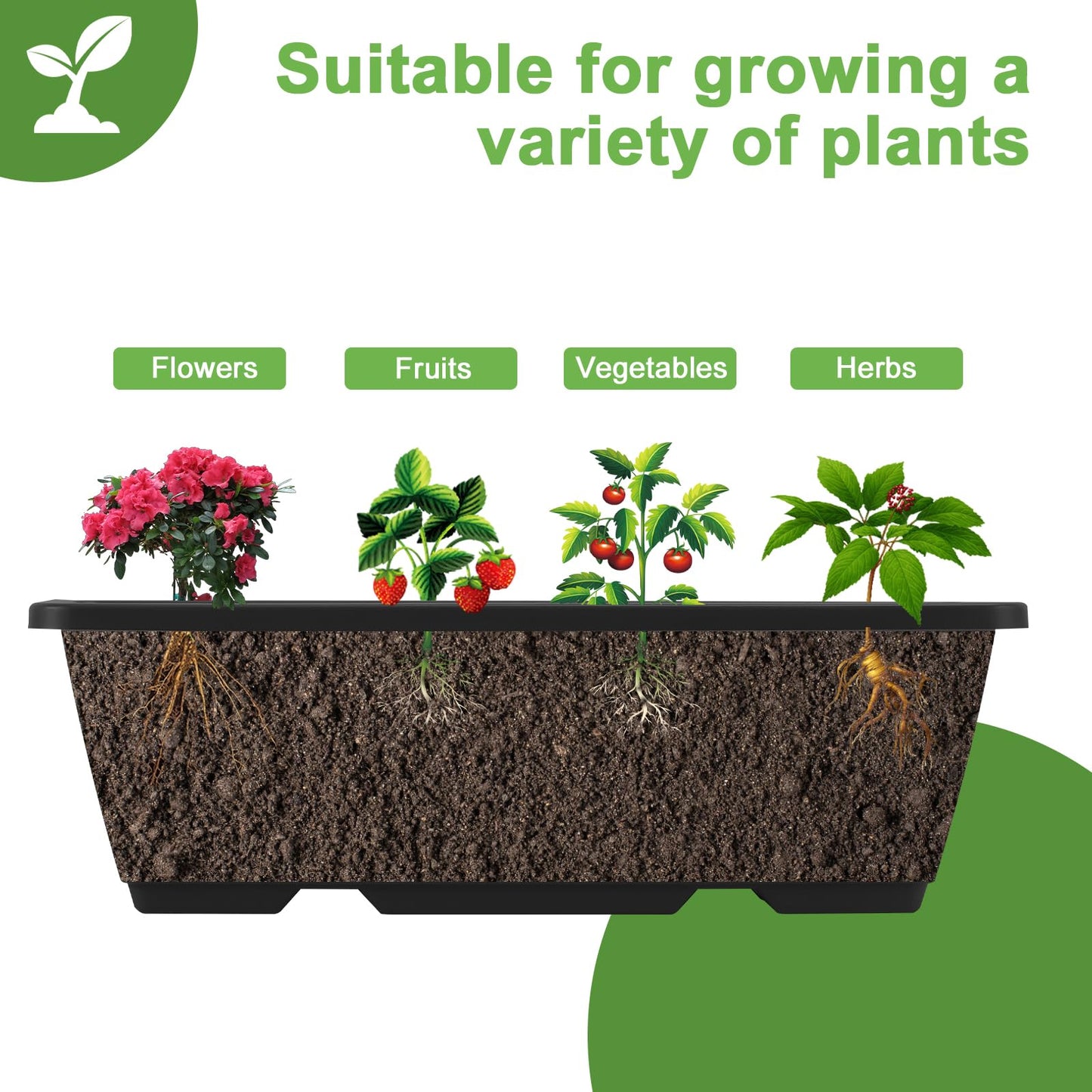 Fogein 5 Tier Vertical Raised Garden Bed Planter Box, Vertical Raised Bed with Drainage Holes for Indoor Outdoor Herbs Flowers Vegetables Plants, Black