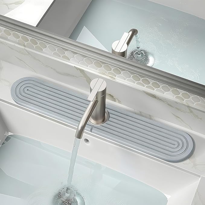 2 Set/4PCS Faucet Mat for Kitchen Sink Splash Guard Faucet Mat Absorbent