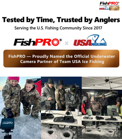 [FishPRO® 2026 Upgrade] 4.5'' True HD 1080P Underwater Fishing Camera (Plug & Play) - Ice Fishing Camera Underwater w/ 5,000mAh, USB-C, IR+LED, Fish Finder for Ice/Lake/Kayak, 65ft