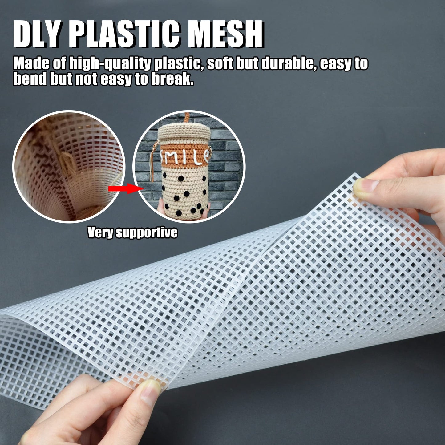 LYLIDIA 6PCS Plastic Canvas Sheets 6 Count Mesh for DIY Crafts, White Needlepoint Canvas for Embroidery, Crafting, Knit, Crochet Projects, Cross-Stitch, Bag Making