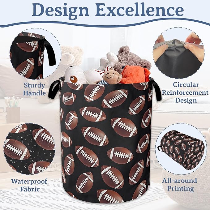 American Football Laundry Basket, Oxford Cloth Laundry Hamper