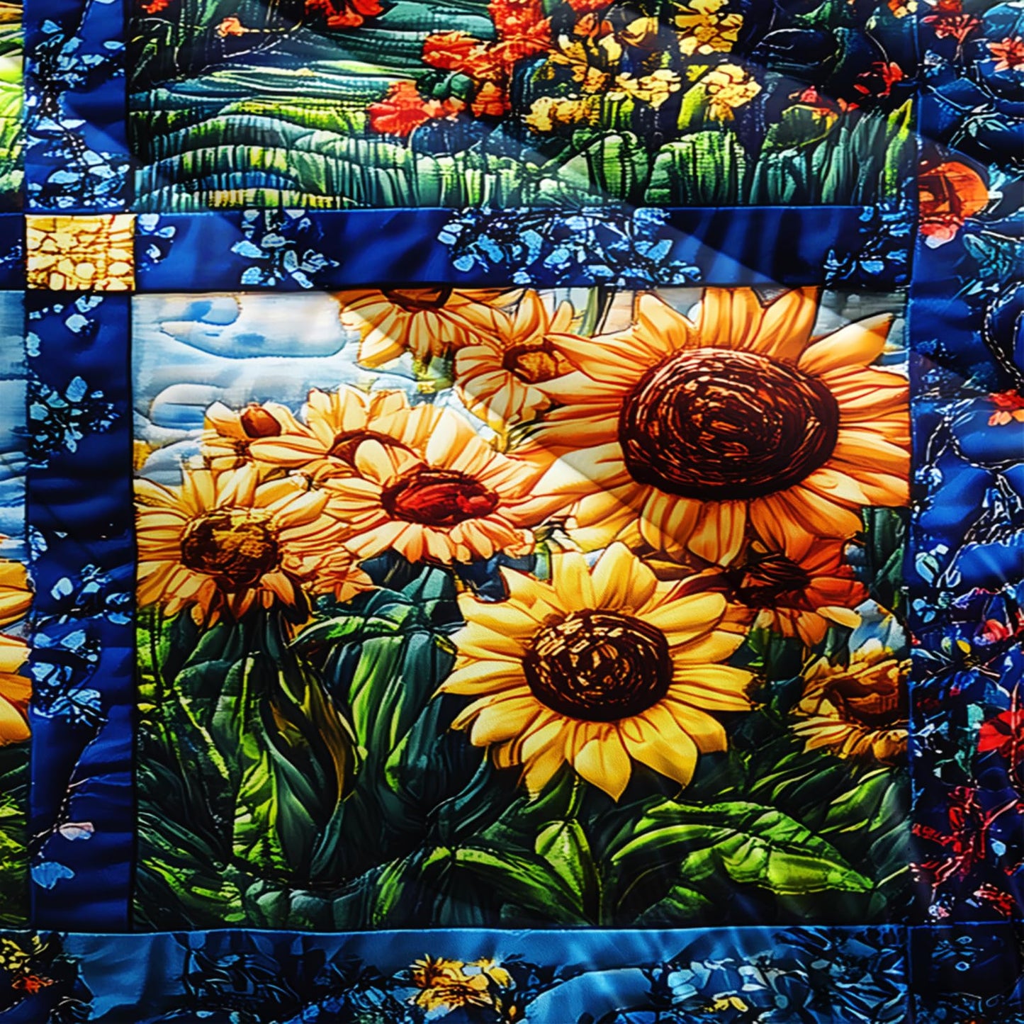 lneffble Yellow Sunflower Twin Size Comforter Set，Bedding Twin Size Quilts Sunflower，Rustic Farmhouse Bedroom Set Bedding Set，with 1 Comforter with 2 Pillow Case