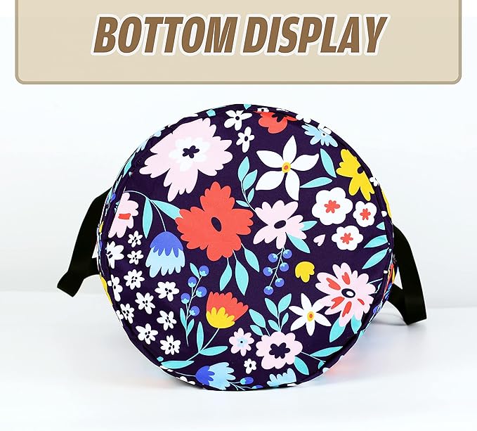 Folk Floral Art Laundry Basket Beautiful Flowers Foldable Oxford Cloth Funny