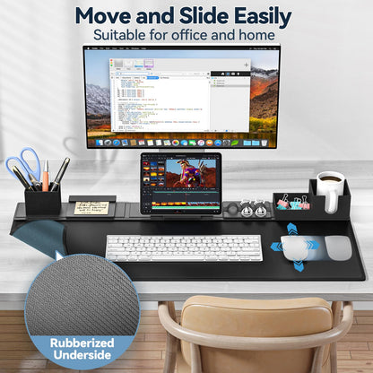KDD Desk Pad and Organizer Set, 6 in 1 Mouse Mat with Magnetic Desktop Storage Accessories DIY Feature for Phone and Tablet Stand/Cup Holder/Card Holder/Pen Holder/Cable Management for Office and Home