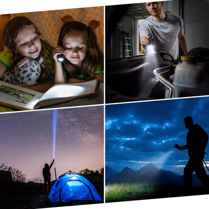 EverBrite LED Torches Zoomable 2 Pack, Aluminum Alloy Torch Camping Light with Belt Clip, 3 Modes Powerful Flashlight Torch 150LM for Outdoor Lighting Hiking