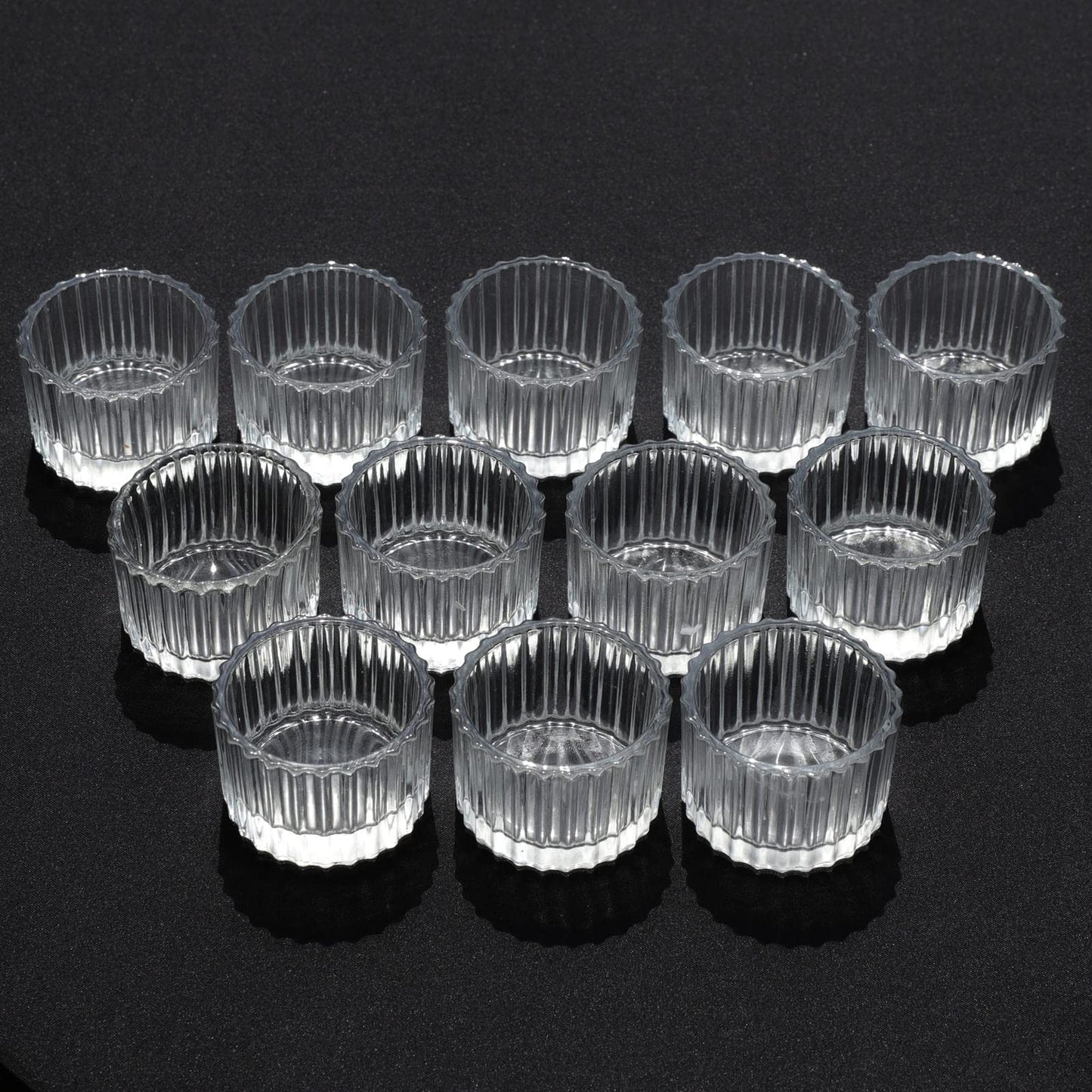 VOHO 36pcs Christmas Tea Lights Candle Holder, Clear Tealight Candle Holder for Gifts, Ribbed Glass Votive Candle Holders Centerpiece Table Decorations(2'' x 1.4'')