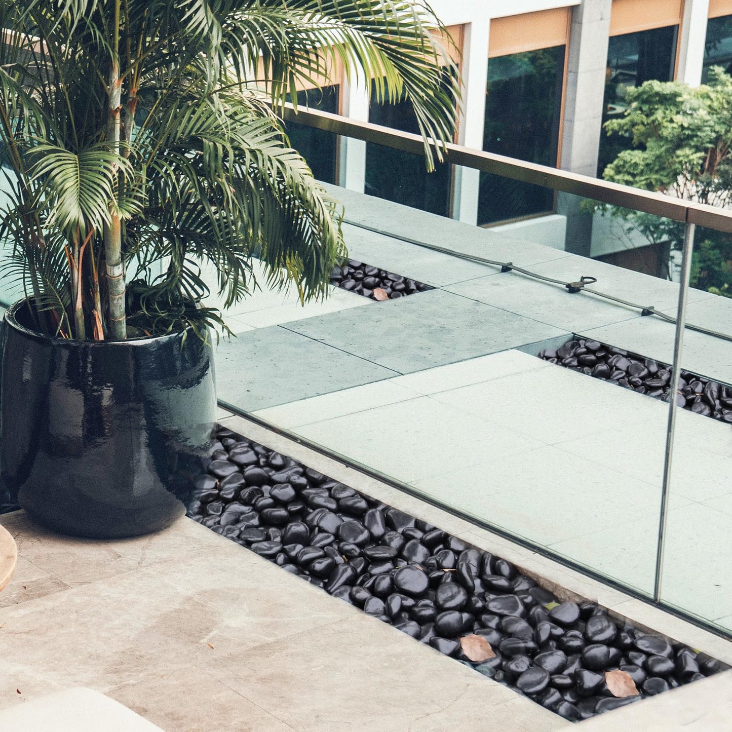 Lechloris 10Ib Black River Rocks for Landscaping-Polished Pebbles for Plants-Garden Decorative Stones-1-2 Large Plant Rocks,Ideal for Aquarium, Home Decor