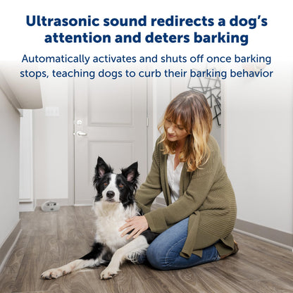 PetSafe Indoor Ultrasonic Dog Bark Control - No Collar Needed - Up to 25 ft Range - Anti-Bark Pet Training System - Automatic with Manual Trainer Button