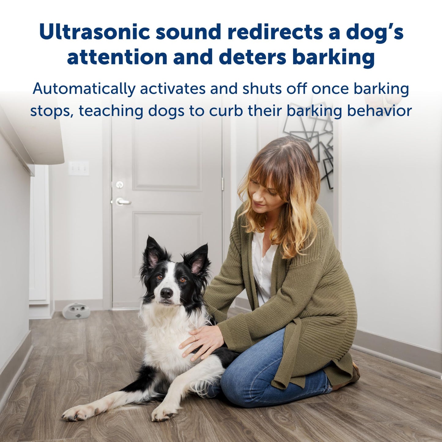 PetSafe Indoor Ultrasonic Dog Bark Control - No Collar Needed - Up to 25 ft Range - Anti-Bark Pet Training System - Automatic with Manual Trainer Button
