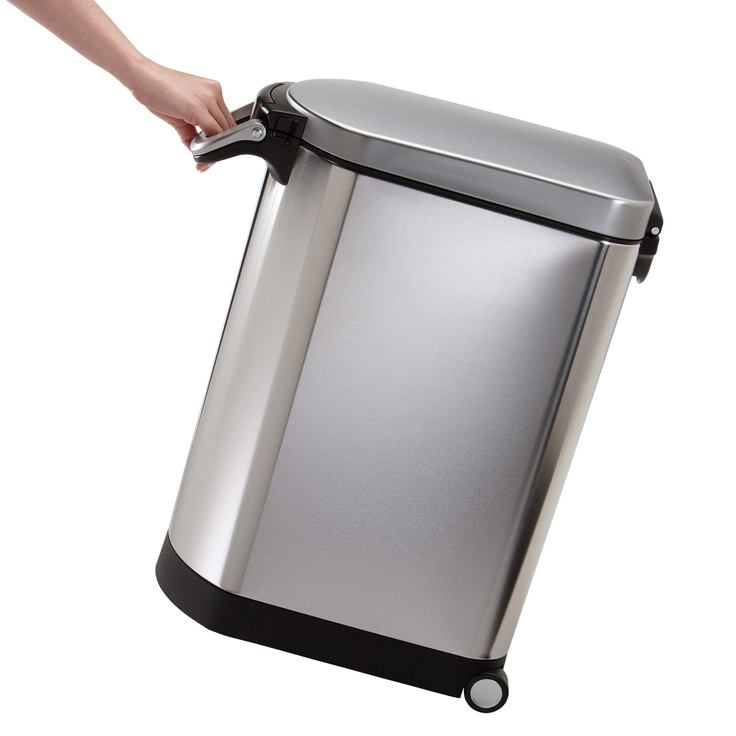 simplehuman CW1886 30L 15KG Large Pet Dog Dry Food Storage Container Bin, Lid-Mounted Measuring Scoop, Airtight Seal, Pet-Proof Lock, Removable BPA-Free Inner Bucket, Brushed Stainless Steel
