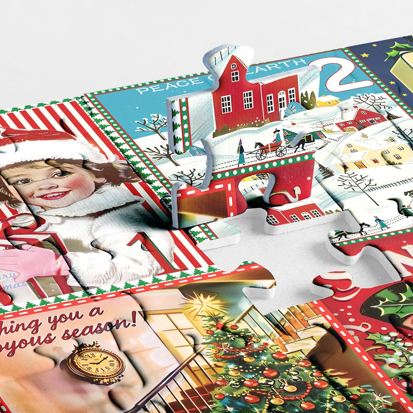 Christmas Advent Calendar Puzzle 1000 Piece for Adult, Christmas Countdown Calendar Jigsaw Puzzle, Holiday Santa Puzzle for Adult 1000 Piece
