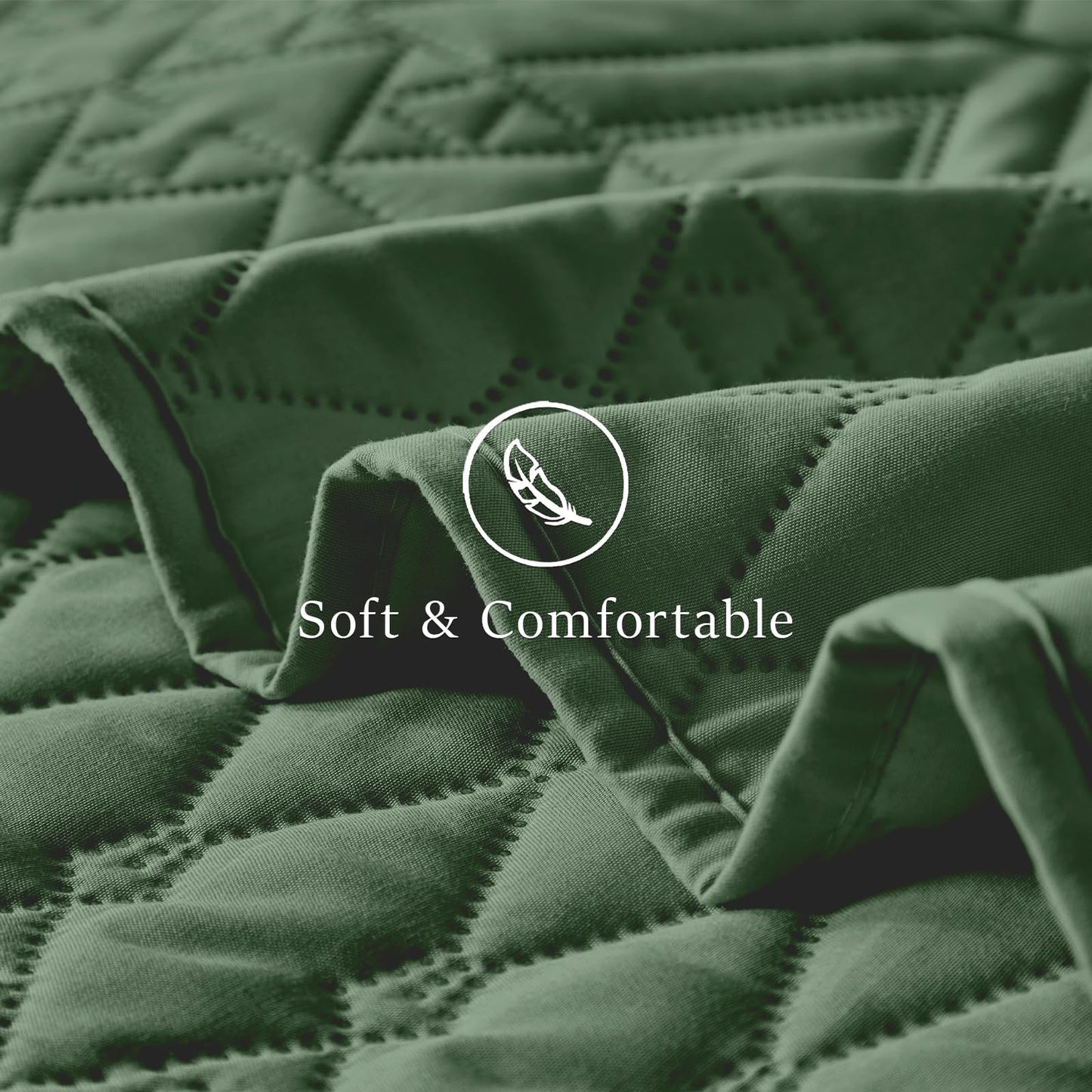 akkialla Full/Queen Size Quilt Bedding Set,Green Lightweight Microfiber Soft Bedspread,Modern Style Geoetric Pattern Coverlet Set for All Seasons,3 Piece(1 Quilt,2 Pillow Shams)
