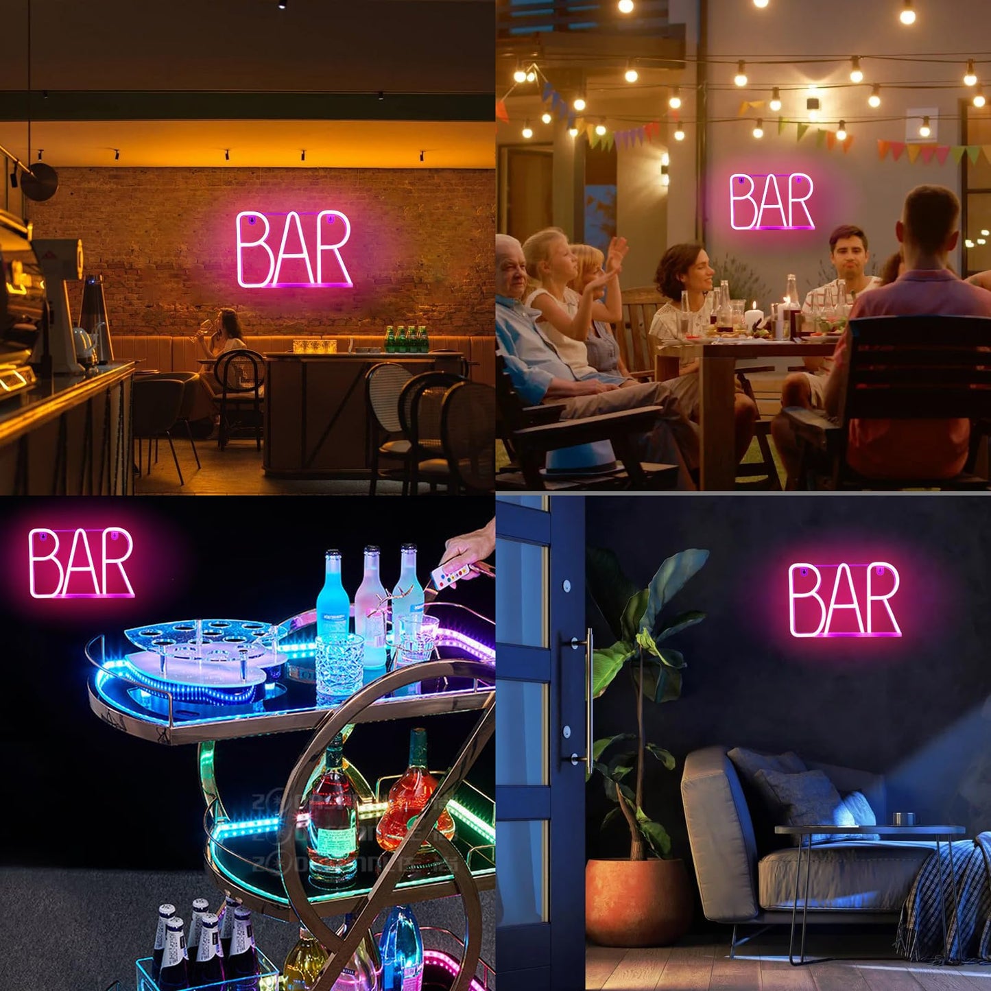 Neon Bar Signs For Home Bar, Led Party Wall Decor Usb Powered Man Cave Neon Light For Bar Cart Decor, Bistro, Club, Pub, Business, Valentine Gifts (pink)