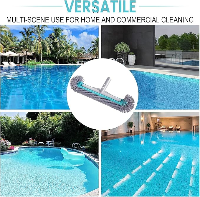 Swimming Pool Brush Head with Round Ends，17.5" Heavy Duty Aluminum Back Head
