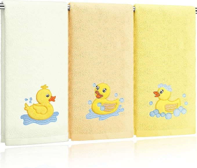 3 Pack Rubber Ducky Coastal Hand Towels