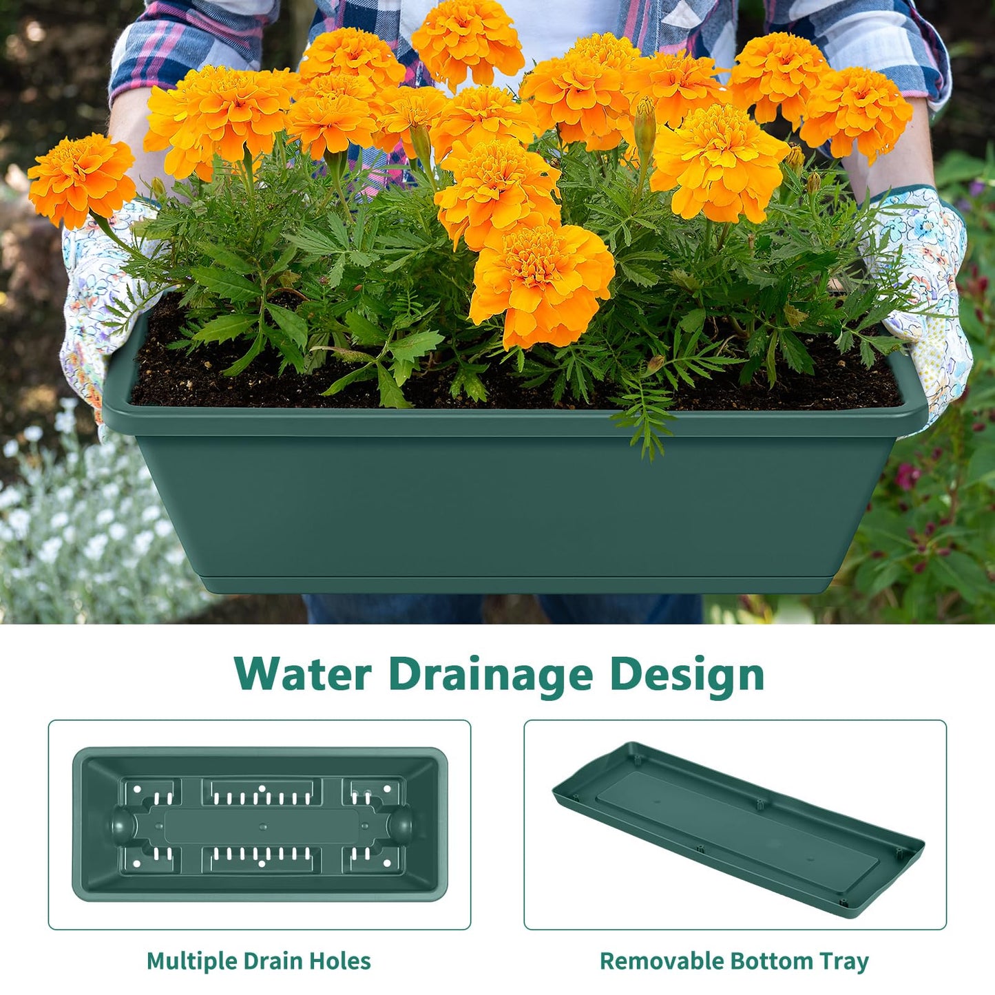 Luplom 2 Column Vertical Raised Garden Beds, 6 Planter Boxes Standing Garden Bed Outdoor/Indoor Herb Garden Tiered Planter with Drainage Holes & Removable Trays for Flowers/Vegetables/Plants (Green)