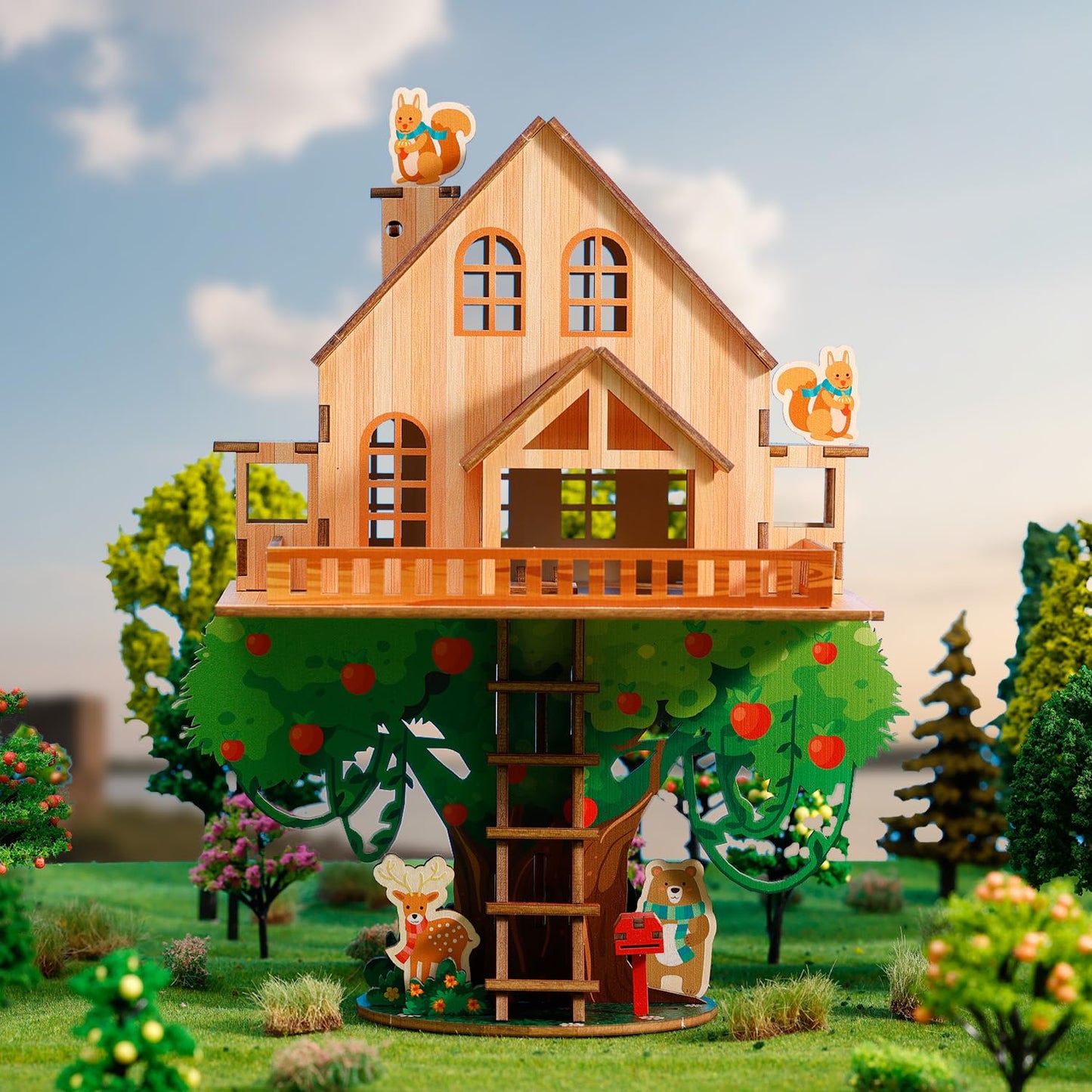 3D Wooden Puzzles for Adults Apple Treehouse – Fantasy Forest Building Kit, Fun Creative Craft & Room Decor Gift for Friends