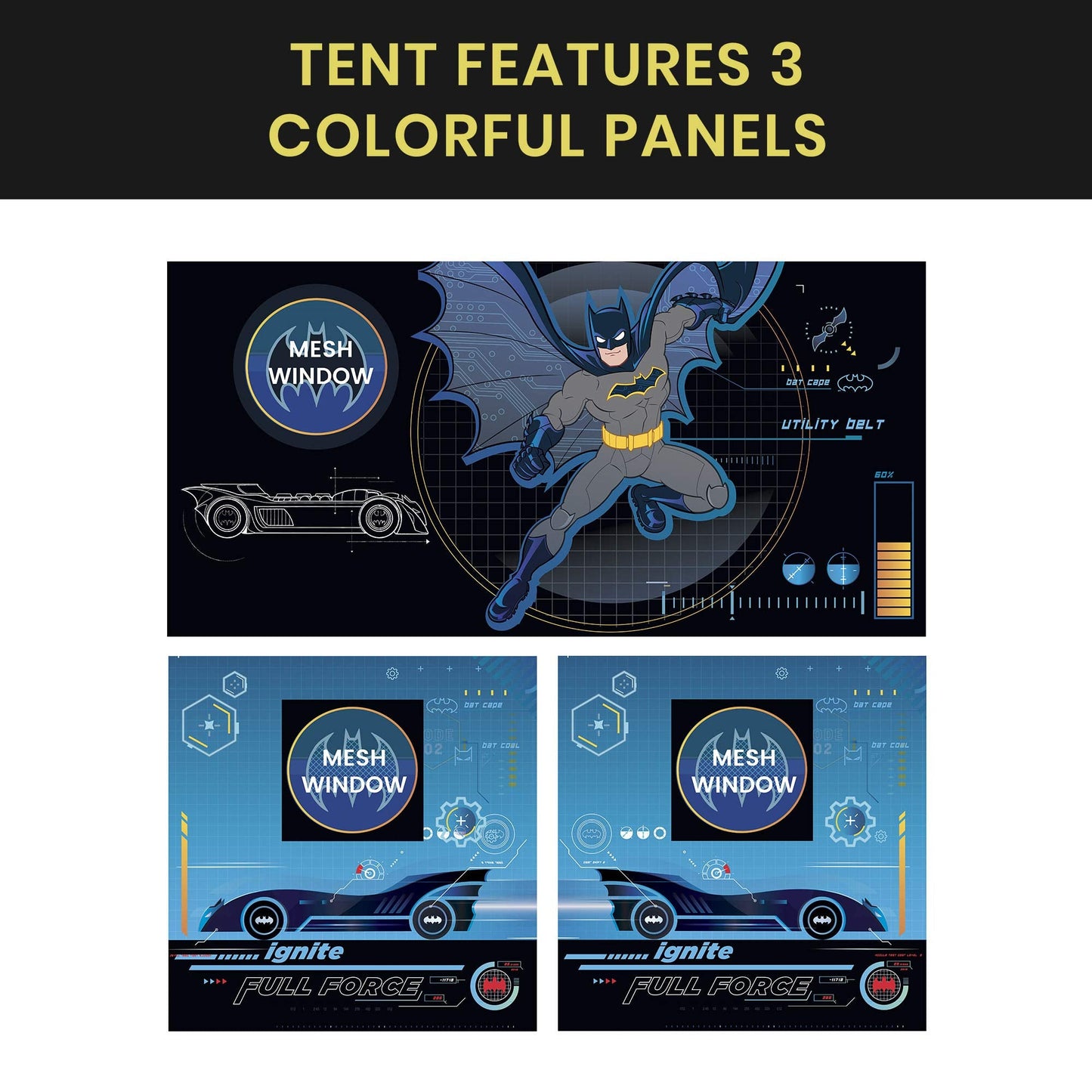 Batman Loft Bed Tent - Curtain Set for Low Twin Loft Bed (Bed Sold Separately) by Delta Children