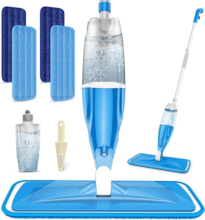 Spray Mop for Hardwood Floors Cleaning: Microfiber Wet Dry Floor Mops