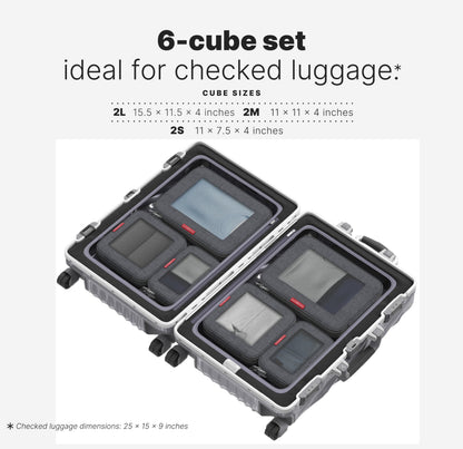 LeanTravel Compression Packing Cubes for Travel Organizers with Double Zipper (12-Pack Grey-Black)