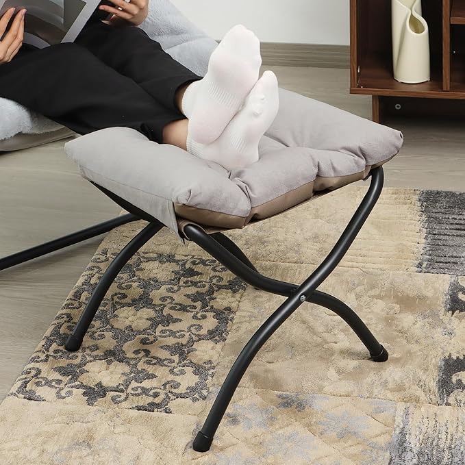 15" Folding Ottoman, Foldable Footrest Stool, Portable Small Foot Stool