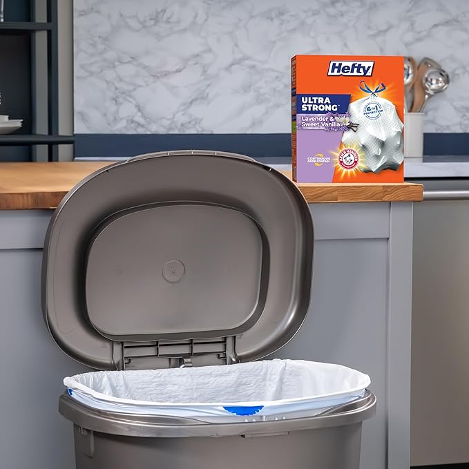 Hefty Ultra Strong Tall Kitchen Trash Bags, Lavender & Sweet Vanilla Scent
