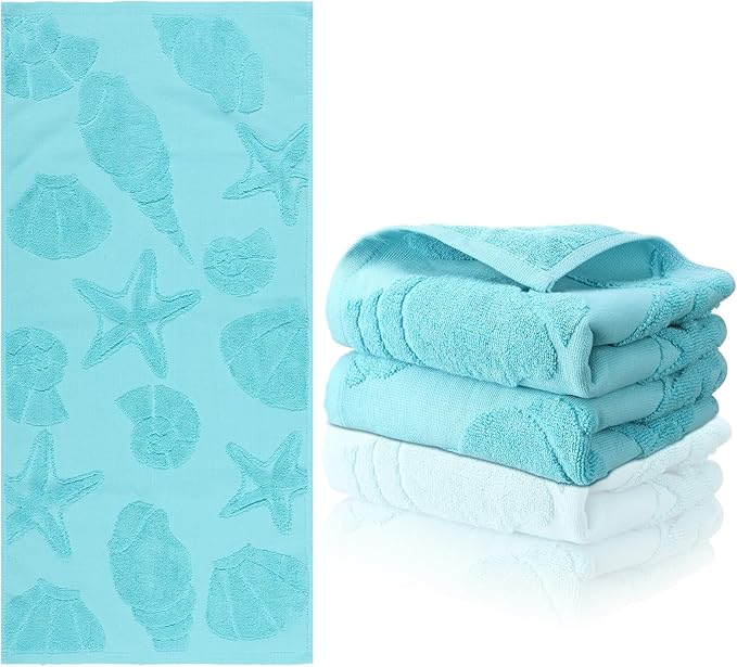 2 Pcs Coastal Hand Towels for Bathroom Ocean Beach Coastal Hand Towels 100%