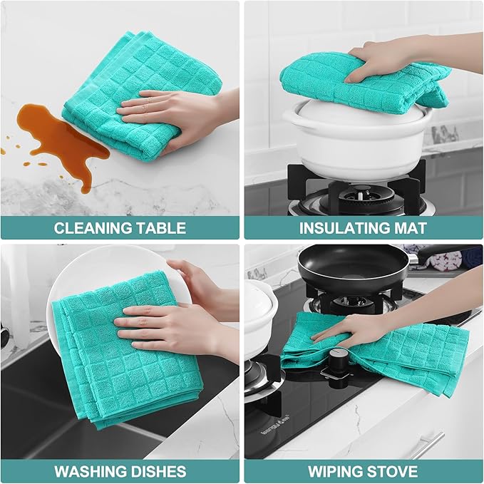 Homaxy Premium Cotton Kitchen Towels 16"x 28", Large Natural Ring Spun 390 GSM