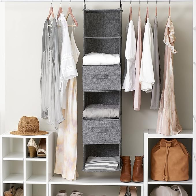 Household Essentials 6 Shelf Hanging Closet Organizer, Hanging Closet Shelf